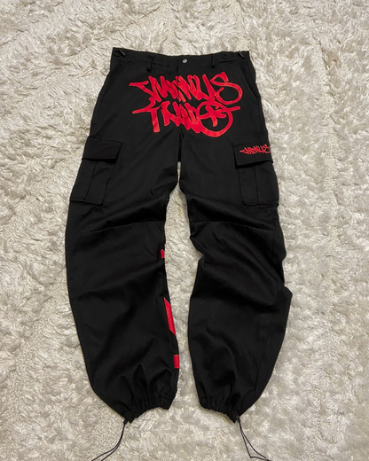 Pantalon CargoMinus Two Y2K Salopettes Taille Haute Pantalon Large Style Hip-Hop Rock Décontracté Joggers Tendance Streetwear