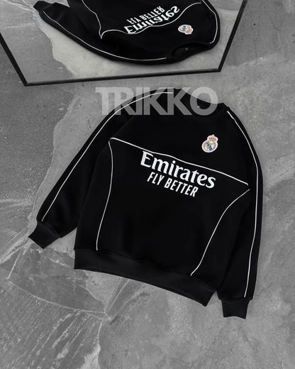 SWEATSHIRTOVERSIZED  REAL MADRID & FC BARCELONA 100% COTTON التوصيل مجاني