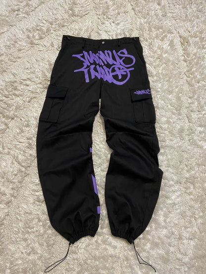 Pantalon CargoMinus Two Y2K Salopettes Taille Haute Pantalon Large Style Hip-Hop Rock Décontracté Joggers Tendance Streetwear